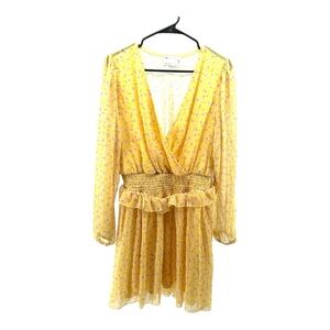 ASOS Design US 12 Yellow Floral Ruffle Mini Dress Cottagecore Feminine Girly